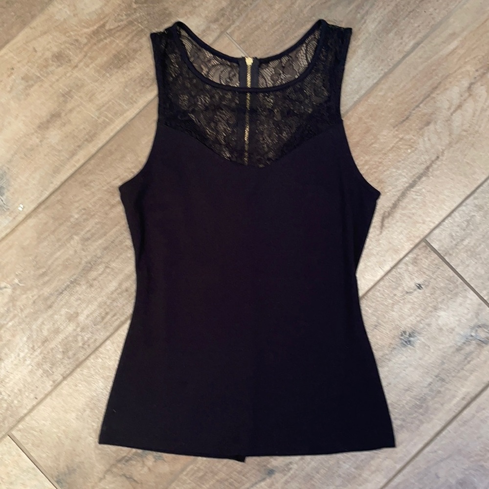 Express XS lace tank with gold zipper